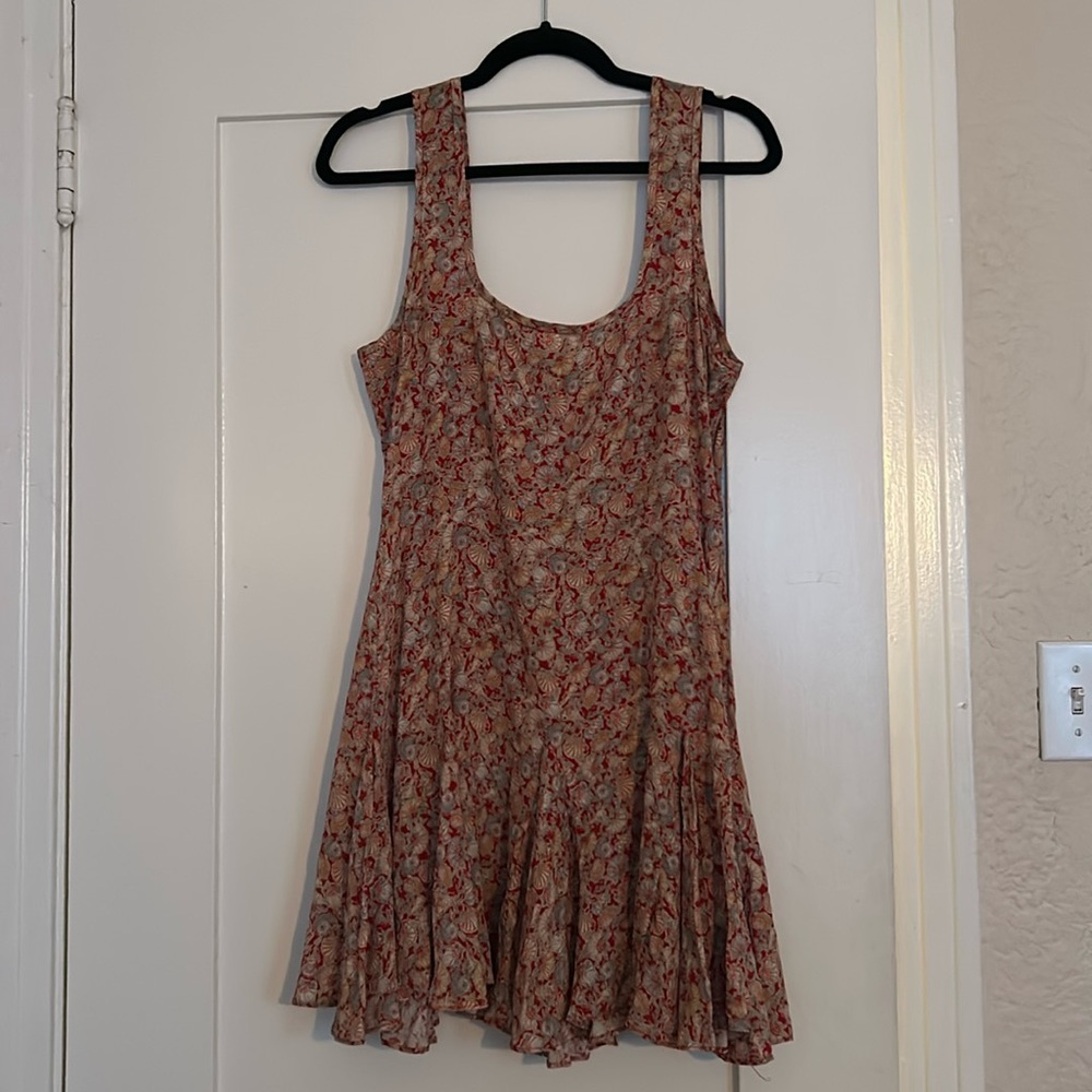 Doen Silk Mini Dress with shell print size large